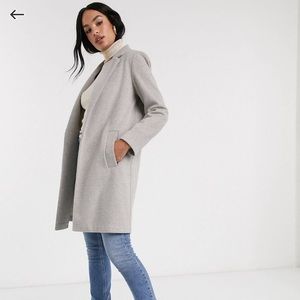 Stradivarius Knit Coat in Stone Gray. Size S.